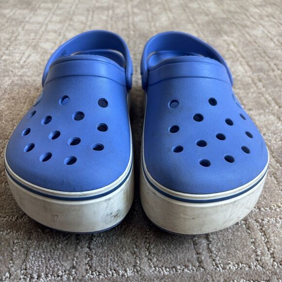 Crocs Crocband Platform Clog Womens 7 Periwinkle Blue Chunky Waterproof Rubber - Picture 4 of 9